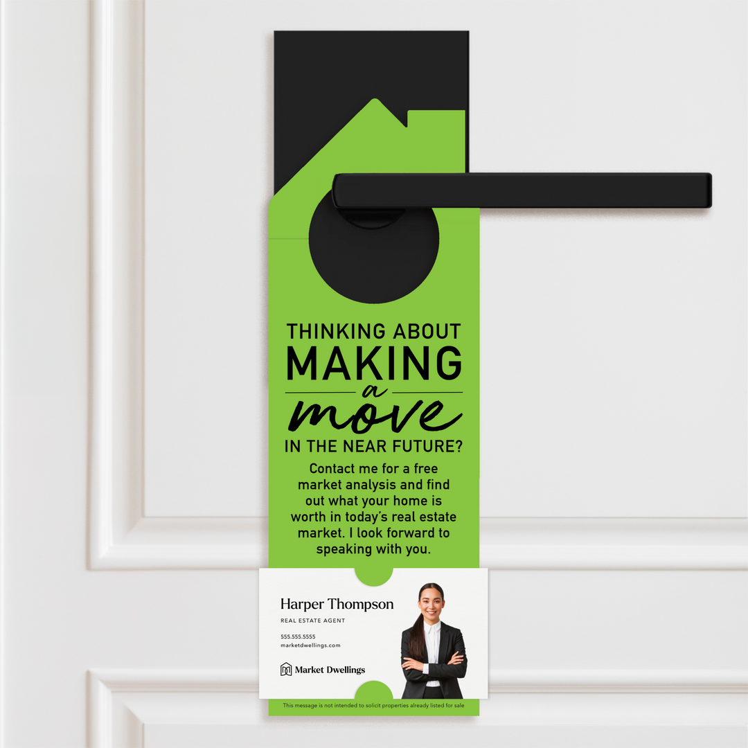 Thinking About Making A Move | Door Hanger | 2-DH002 Door Hanger Market Dwellings GREEN APPLE  