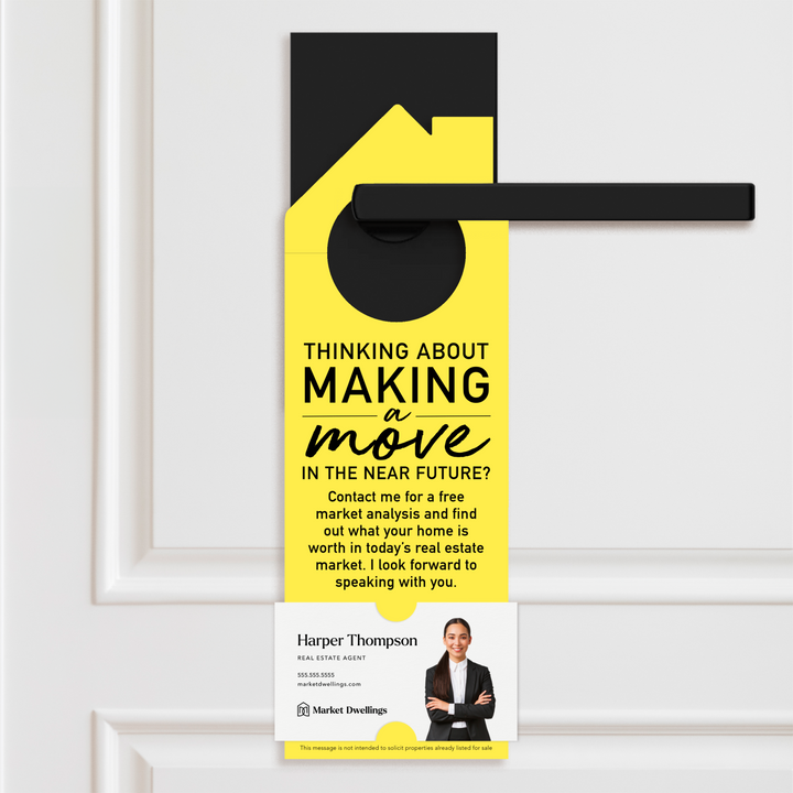 Thinking About Making A Move | Door Hanger | 2-DH002 Door Hanger Market Dwellings LEMON  