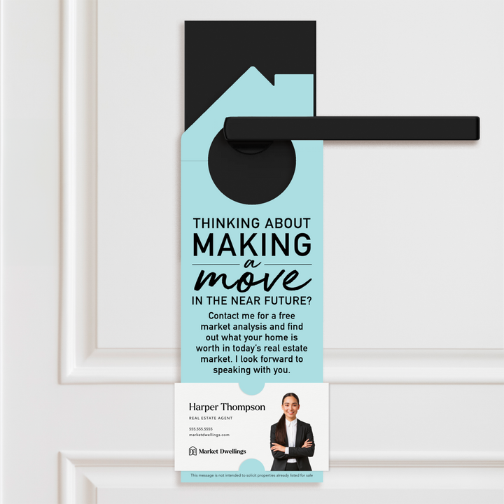 Thinking About Making A Move | Door Hanger | 2-DH002 Door Hanger Market Dwellings LIGHT BLUE  