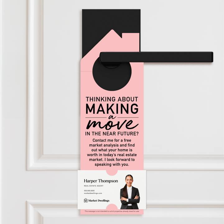 Thinking About Making A Move | Door Hanger | 2-DH002 Door Hanger Market Dwellings LIGHT PINK  