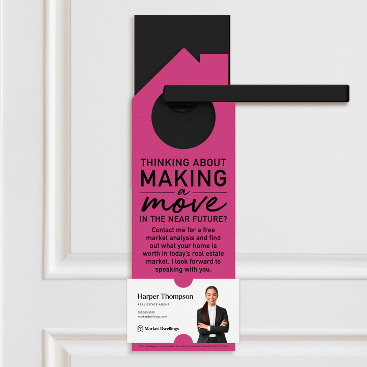 Thinking About Making A Move | Door Hanger | 2-DH002 Door Hanger Market Dwellings RAZZLE BERRY  