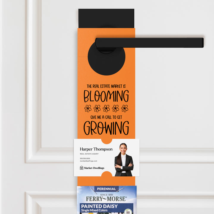 The Real Estate Market is Blooming | Door Hangers for Seed Packets | 2-DH003 Door Hanger Market Dwellings CARROT