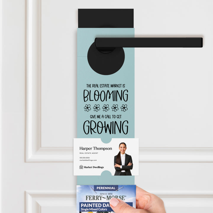 The Real Estate Market is Blooming | Door Hangers for Seed Packets | 2-DH003 Door Hanger Market Dwellings