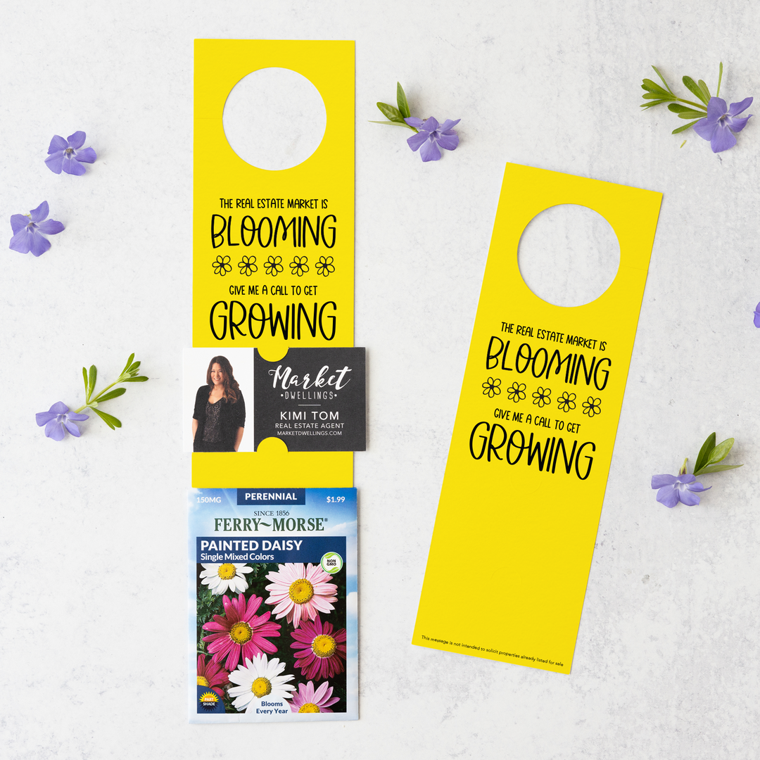 "The Real Estate Market is Blooming" | Door Hanger for Seed Packets | 2-DH003