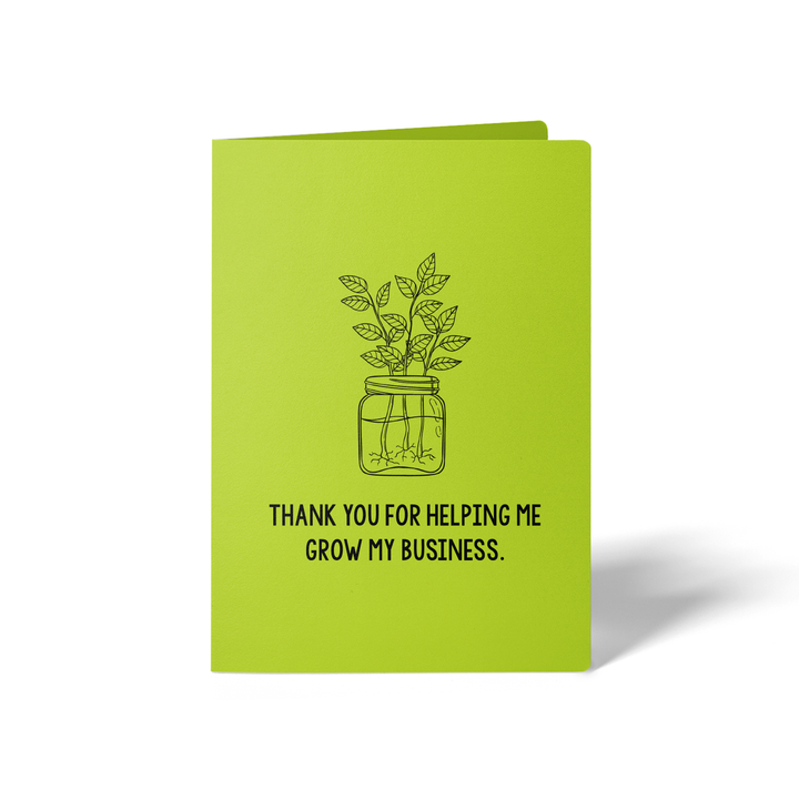 Set of Thank You For Helping Me Grow My Business Greeting Cards | Envelopes Included Greeting Card Market Dwellings GREEN APPLE