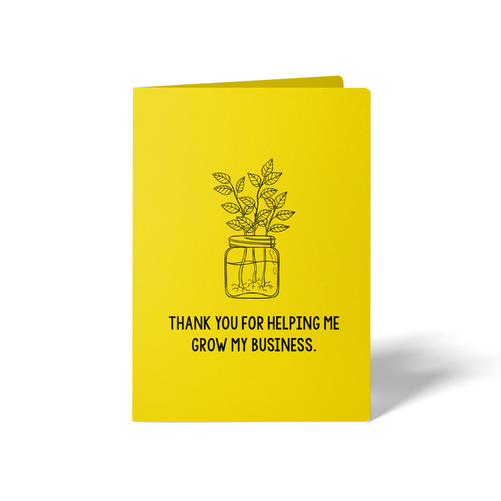 Set of Thank You For Helping Me Grow My Business Greeting Cards | Envelopes Included Greeting Card Market Dwellings LEMON