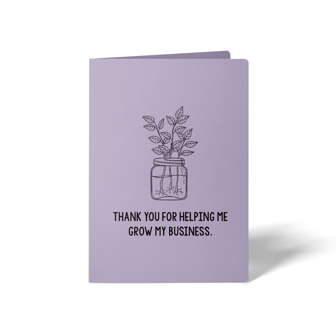 Set of Thank You For Helping Me Grow My Business Greeting Cards | Envelopes Included