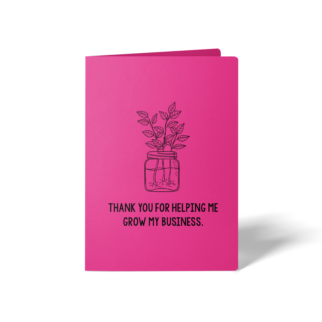 Set of Thank You For Helping Me Grow My Business Greeting Cards | Envelopes Included