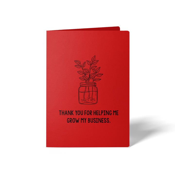 Set of Thank You For Helping Me Grow My Business Greeting Cards | Envelopes Included