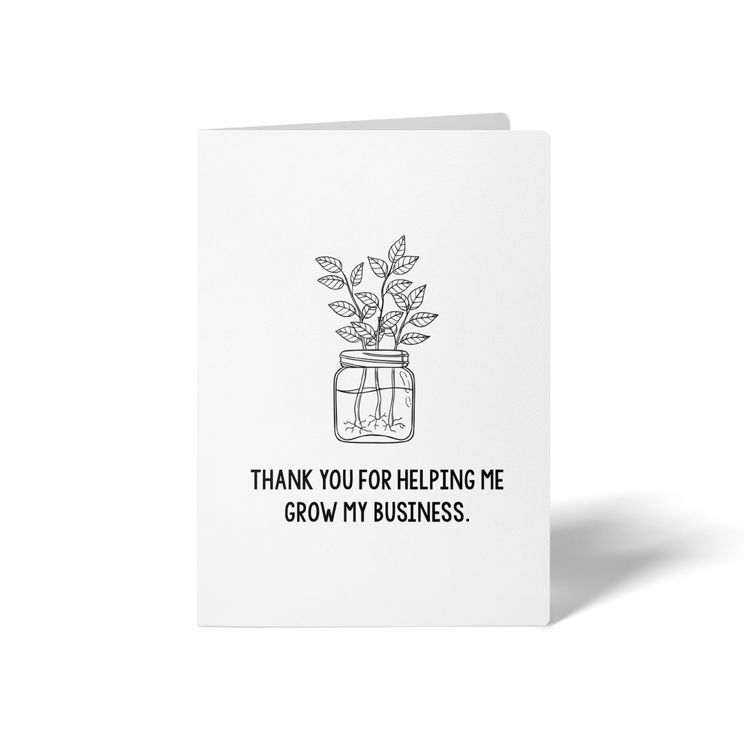 Set of Thank You For Helping Me Grow My Business Greeting Cards | Envelopes Included