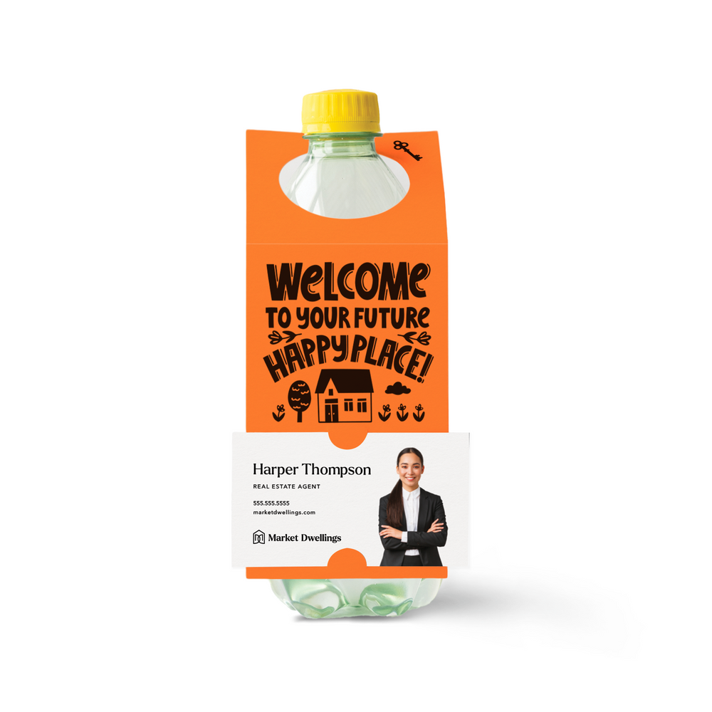 Welcome To Your Future Happy Place | Bottle Hang Tags Bottle Tag Market Dwellings CARROT