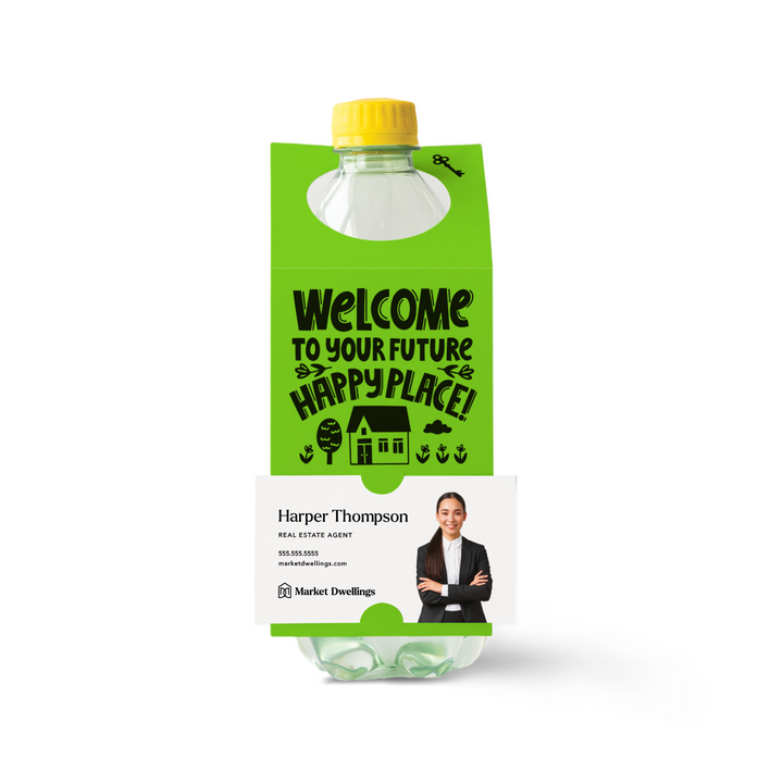 Welcome To Your Future Happy Place | Bottle Hang Tags Bottle Tag Market Dwellings GREEN APPLE