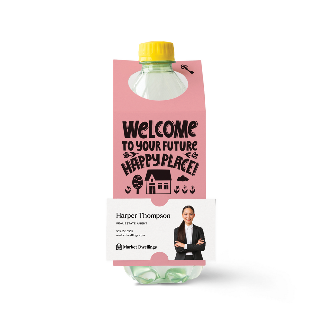 Welcome To Your Future Happy Place | Bottle Hang Tags Bottle Tag Market Dwellings LIGHT PINK