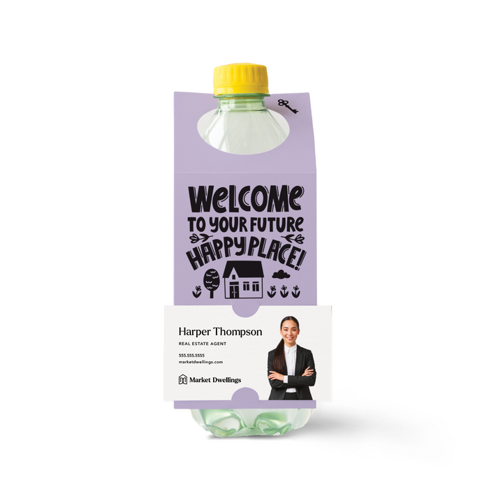 Welcome To Your Future Happy Place | Bottle Hang Tags Bottle Tag Market Dwellings LIGHT PURPLE