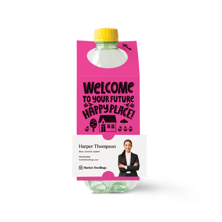 Welcome To Your Future Happy Place | Bottle Hang Tags Bottle Tag Market Dwellings RAZZLE BERRY