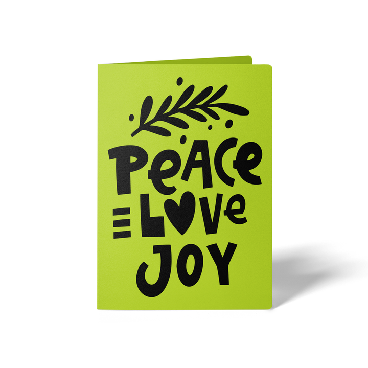 Peace Love Joy Greeting Cards | Envelopes Included Greeting Card Market Dwellings GREEN APPLE