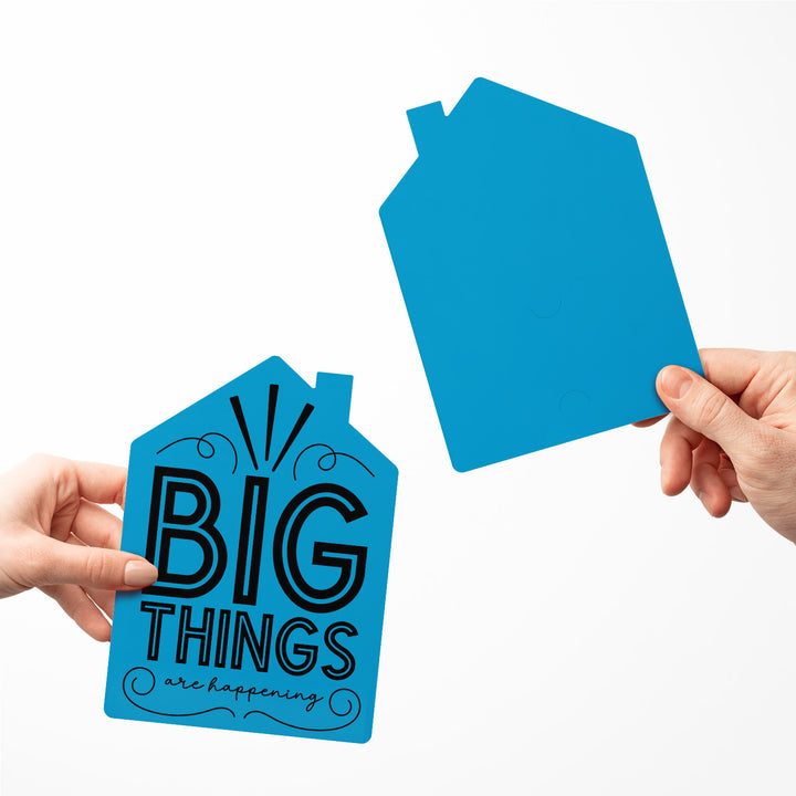 Set of "Big Things Are Happening" New Real Estate Agent Introduction Greeting Cards | Envelopes Included | 20-GC002 Greeting Card Market Dwellings