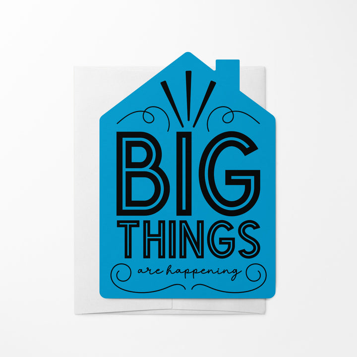 Set of "Big Things Are Happening" New Real Estate Agent Introduction Greeting Cards | Envelopes Included | 20-GC002 Greeting Card Market Dwellings