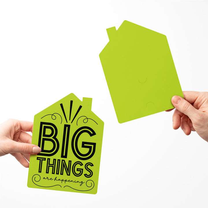 Set of "Big Things Are Happening" New Real Estate Agent Introduction Greeting Cards | Envelopes Included | 20-GC002 Greeting Card Market Dwellings