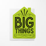 "Big Things Are Happening" New Real Estate Agent Introduction | Real Estate Greeting Cards with Envelopes Greeting Card Market Dwellings