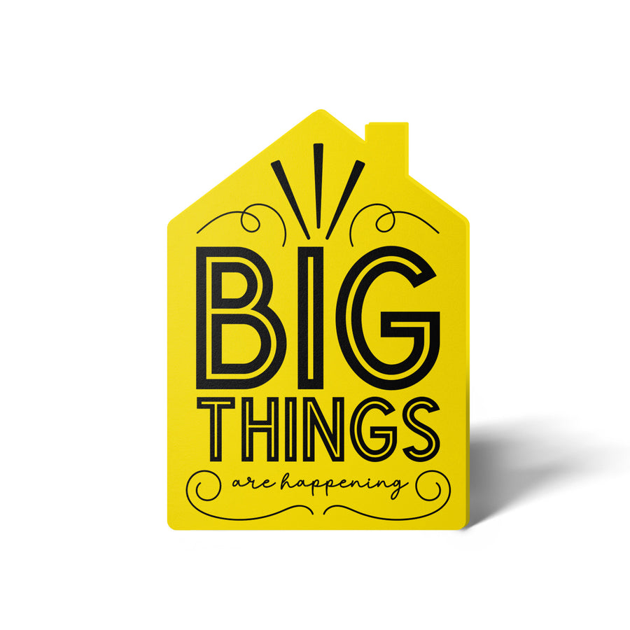 Set of "Big Things Are Happening" New Real Estate Agent Introduction Greeting Cards | Envelopes Included | 20-GC002 Greeting Card Market Dwellings LEMON