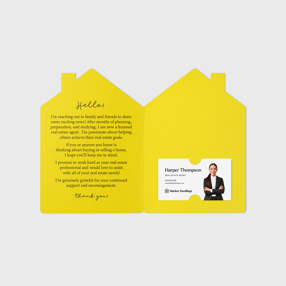 Set of "Big Things Are Happening" New Real Estate Agent Introduction Greeting Cards | Envelopes Included | 20-GC002 Greeting Card Market Dwellings