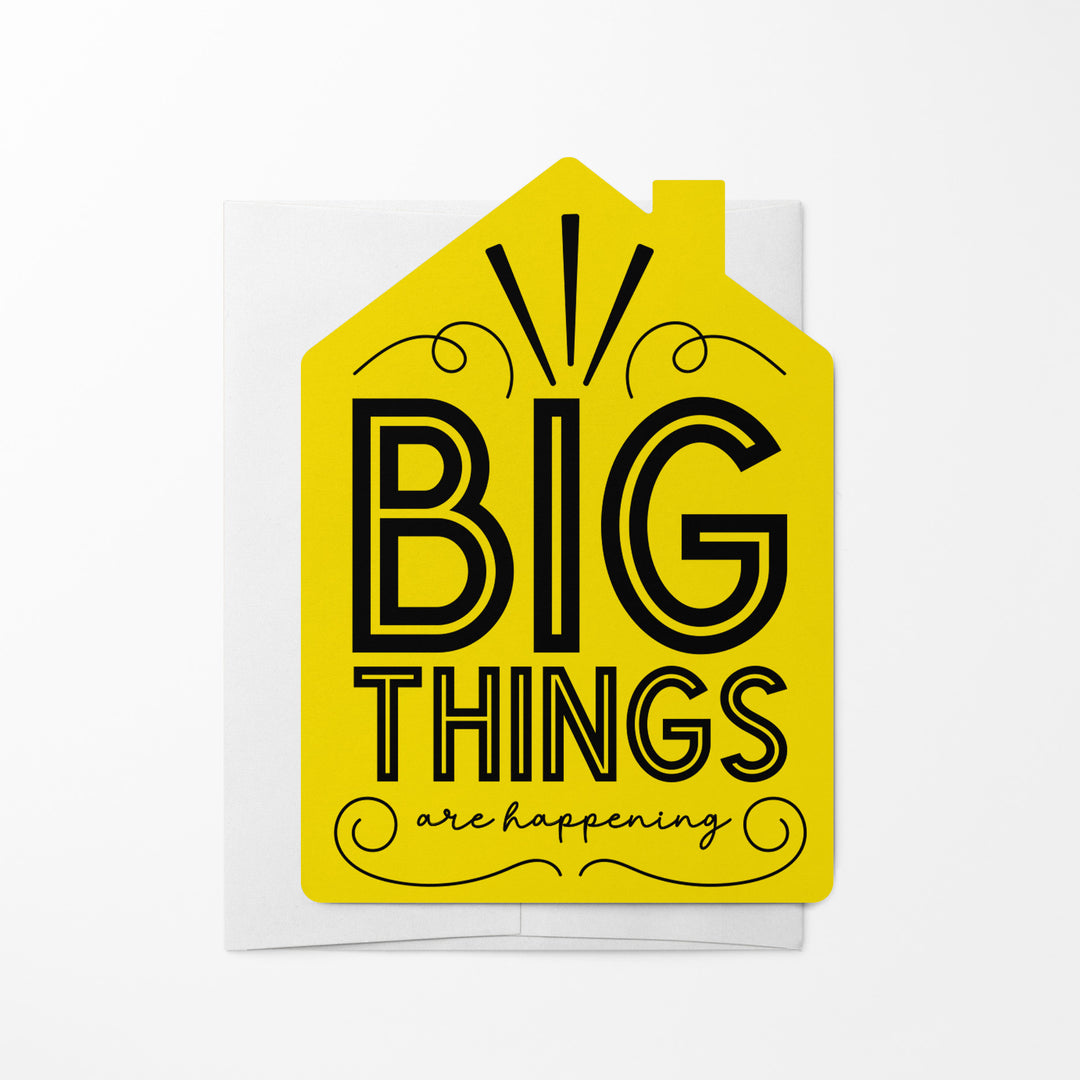 Set of "Big Things Are Happening" New Real Estate Agent Introduction Greeting Cards | Envelopes Included | 20-GC002 Greeting Card Market Dwellings