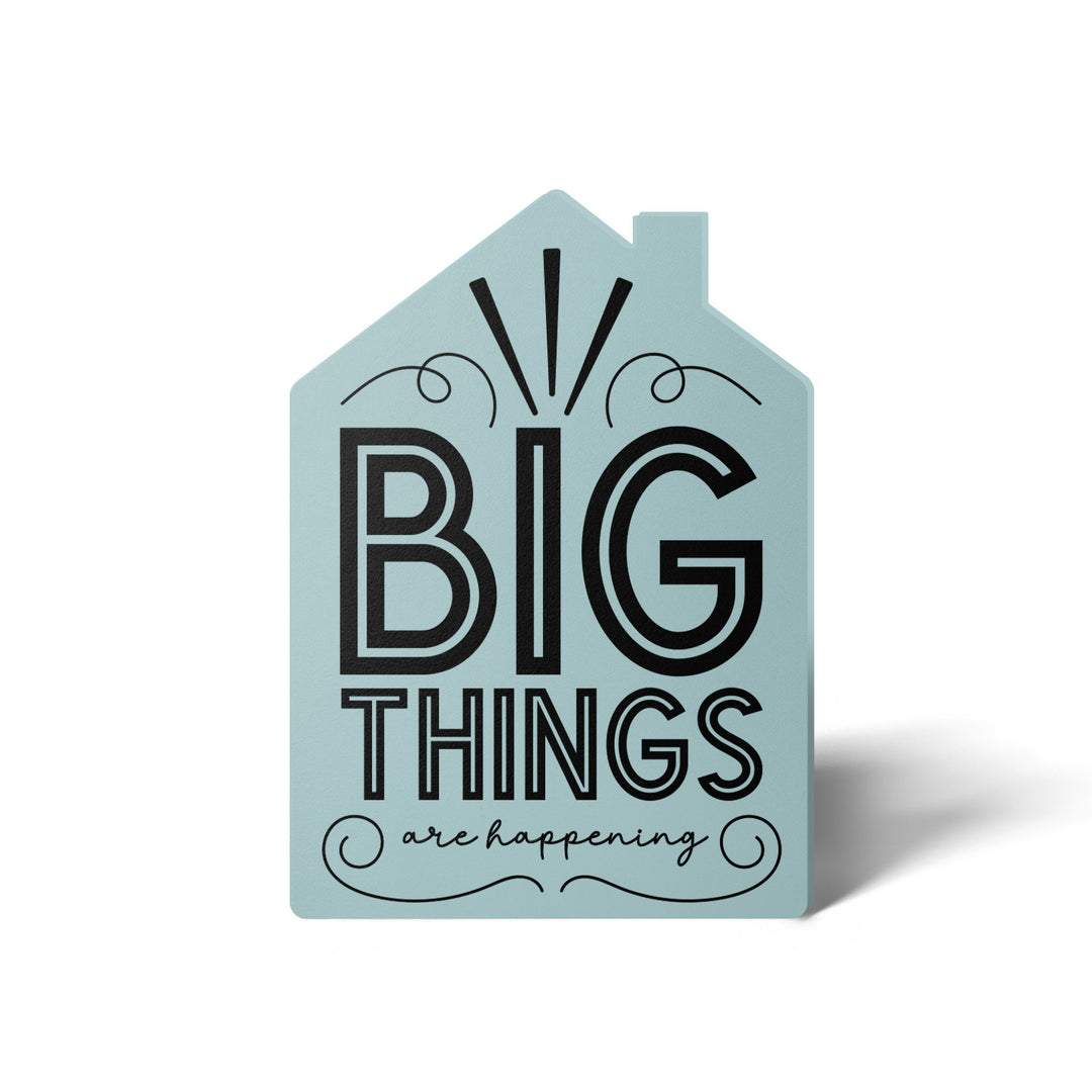 Set of "Big Things Are Happening" New Real Estate Agent Introduction Greeting Cards | Envelopes Included | 20-GC002 Greeting Card Market Dwellings LIGHT BLUE