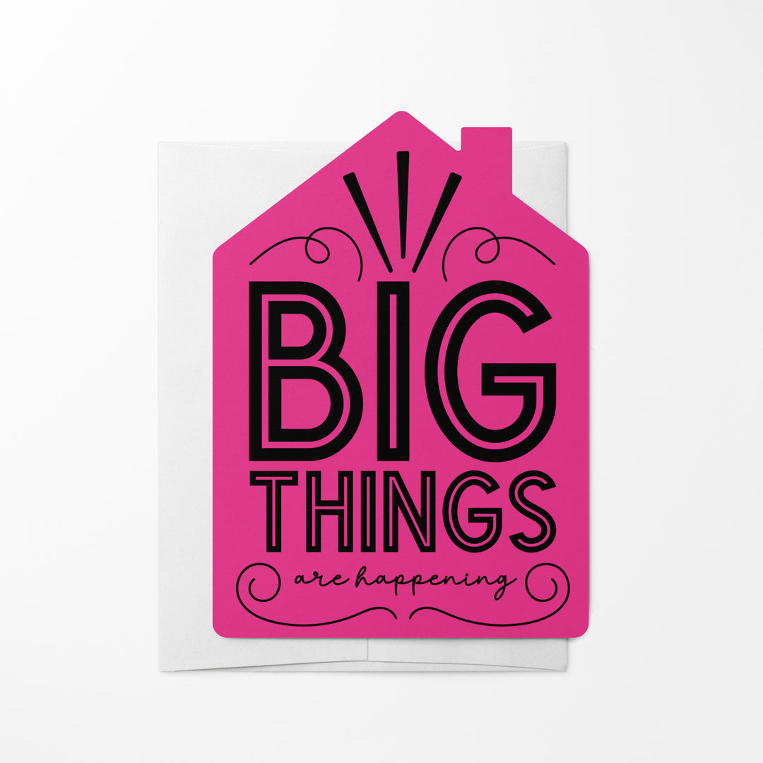 Set of "Big Things Are Happening" New Real Estate Agent Introduction Greeting Cards | Envelopes Included | 20-GC002