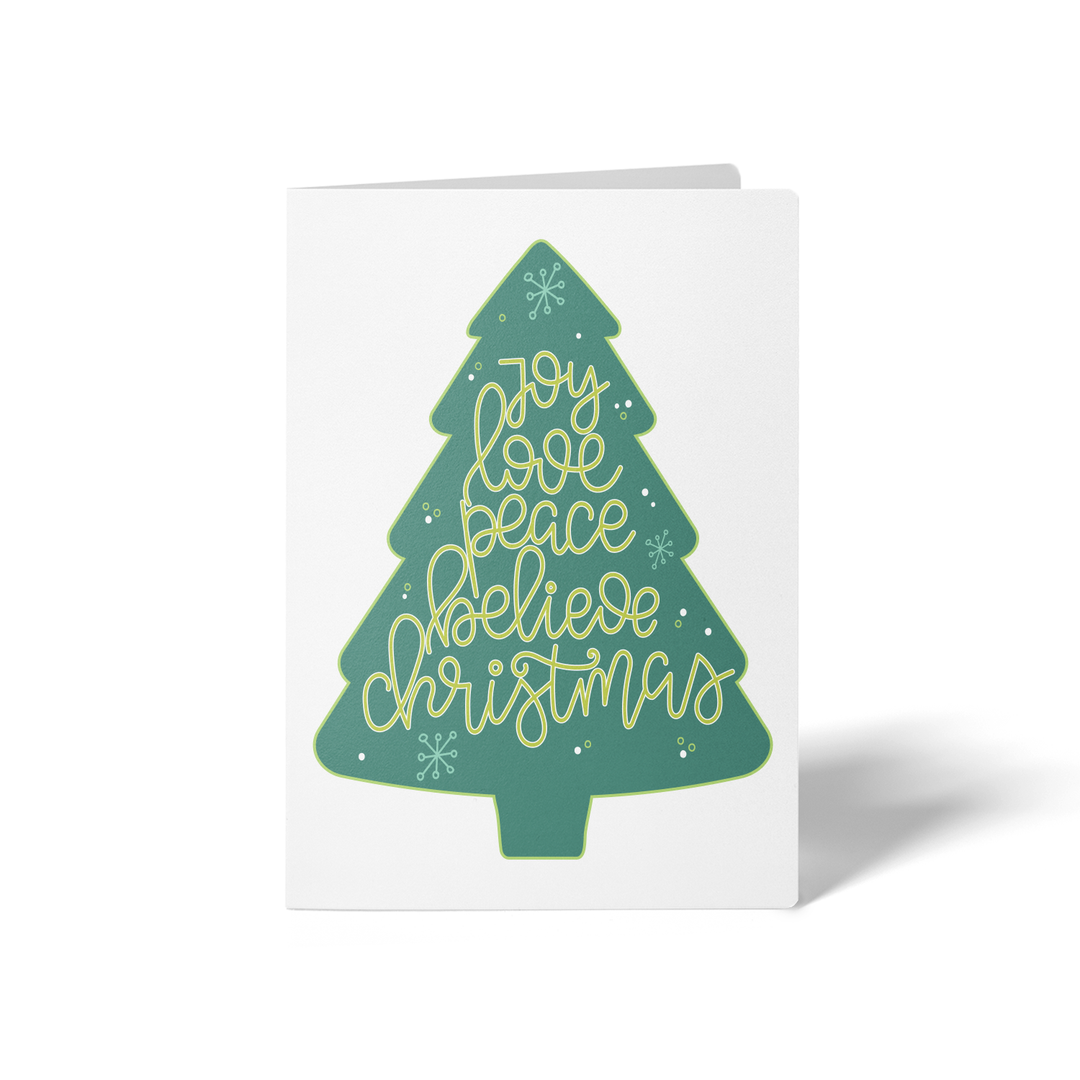 Set of Christmas Tree Greeting Cards | Envelopes Included Greeting Card Market Dwellings