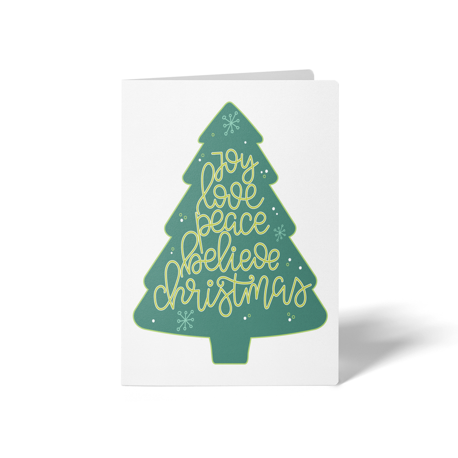 Set of Christmas Tree Greeting Cards | Envelopes Included Greeting Card Market Dwellings