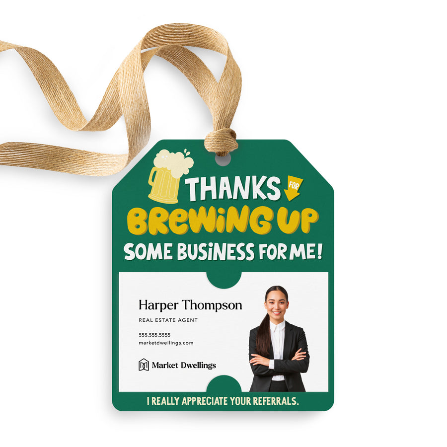 Thanks For Brewing Up Some Business For Me! | Gift Tags Gift Tag Market Dwellings GREEN