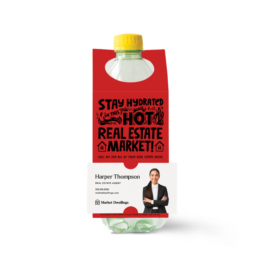 Stay Hydrated In This Hot Real Estate Market | Bottle Hang Tags Bottle Tag Market Dwellings SCARLET