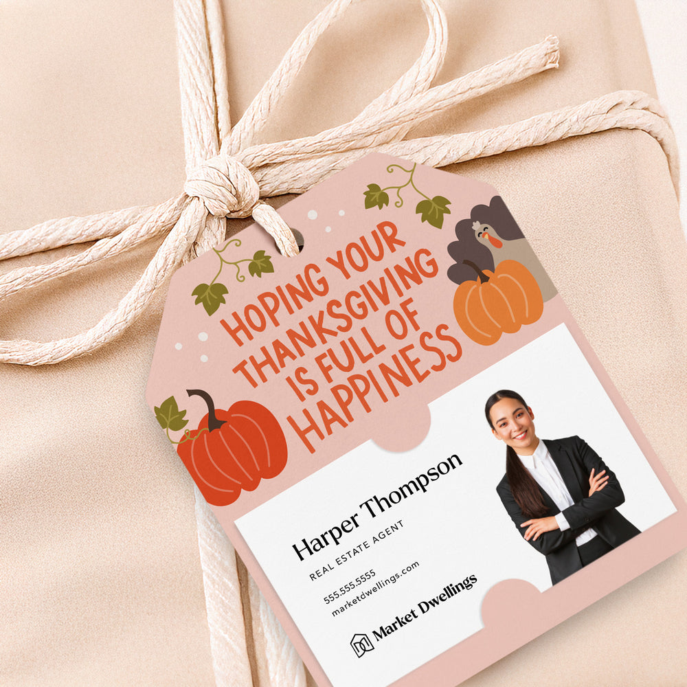 Hoping Your Thanksgiving is Full of Happiness | Gift Tags Gift Tag Market Dwellings