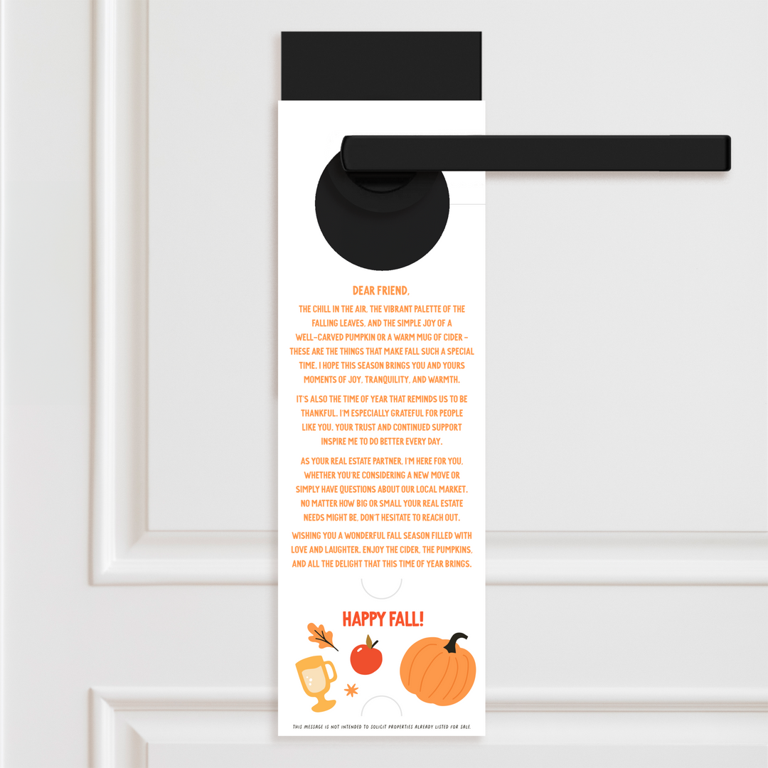 Carve Pumpkins, Drink Cider, Enjoy Fall | Door Hangers Door Hanger Market Dwellings