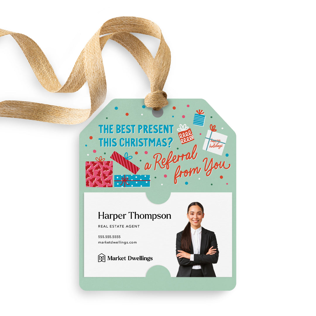 The Best Present this Christmas? A Referral from You | Gift Tags Gift Tag Market Dwellings SEAFOAM