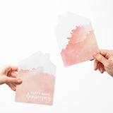 "Happy Home Anniversary" Watercolor | Real Estate & Mortgage Greeting Cards with Envelopes Greeting Card Market Dwellings