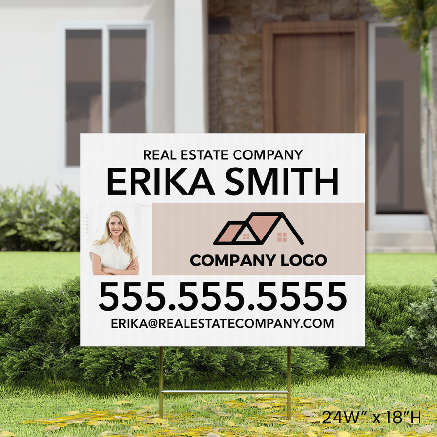 Customizable | Minimalist Real Estate Sign | DSP-11 Sign Panel Market Dwellings 24in W x 18in H Corrugated Plastic None