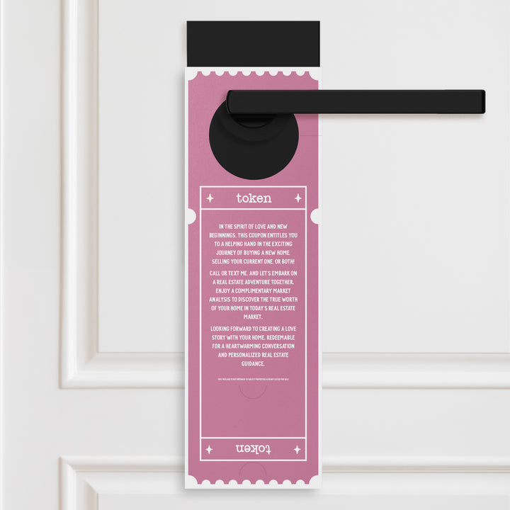 Complimentary Home Valuation Token | Valentine's Day Door Hangers Door Hanger Market Dwellings