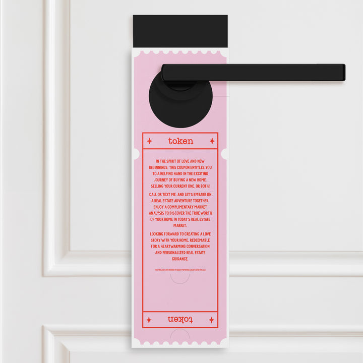 Complimentary Home Valuation Token | Valentine's Day Door Hangers Door Hanger Market Dwellings