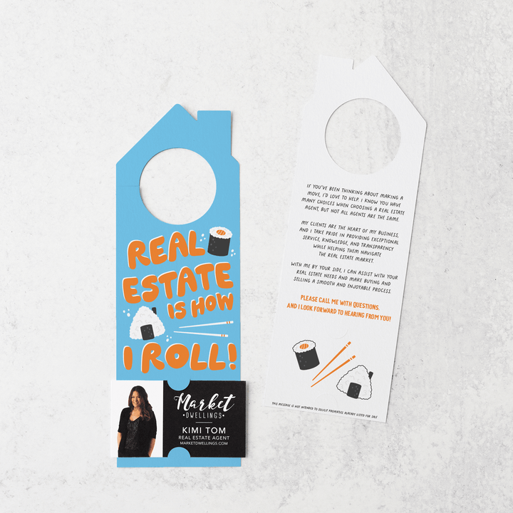 Real Estate Is How I Roll! | Real Estate Door Hangers | 257-DH002-AB Door Hanger Market Dwellings SKY  