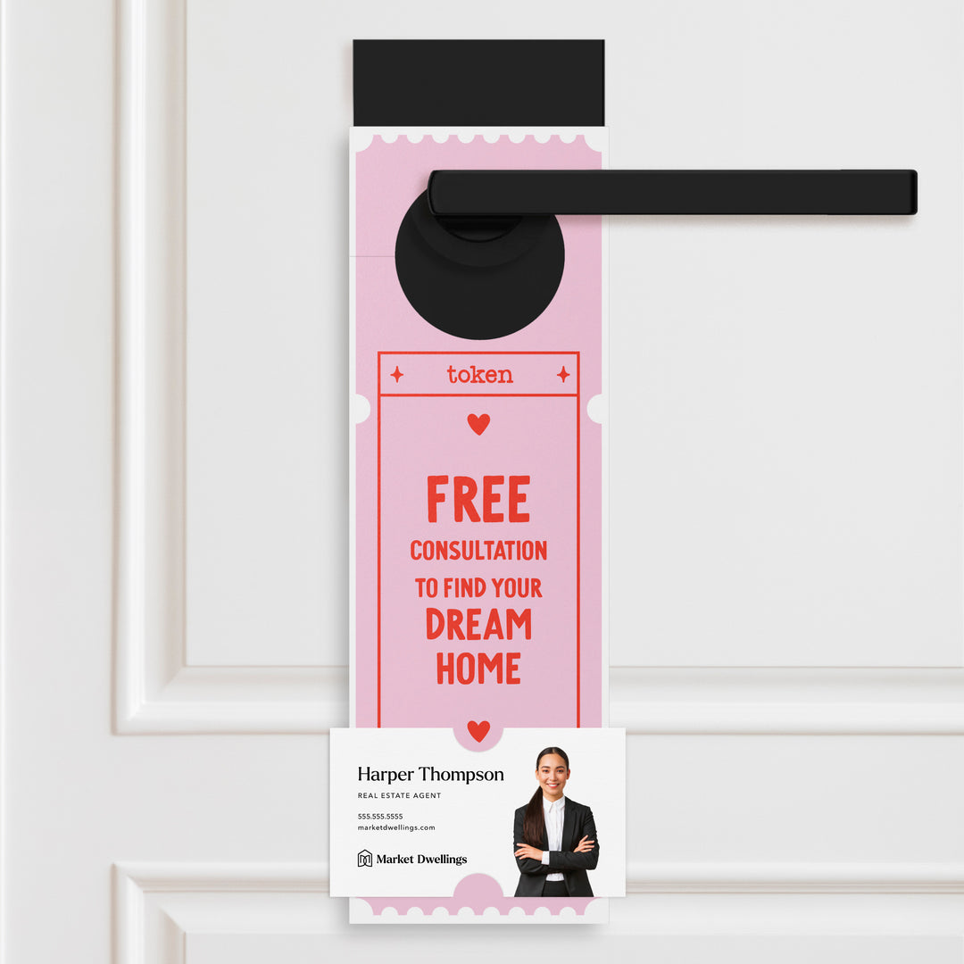 Free Consultation To Find Your Dream Home | Valentine's Day Door Hangers Door Hanger Market Dwellings SOFT PINK