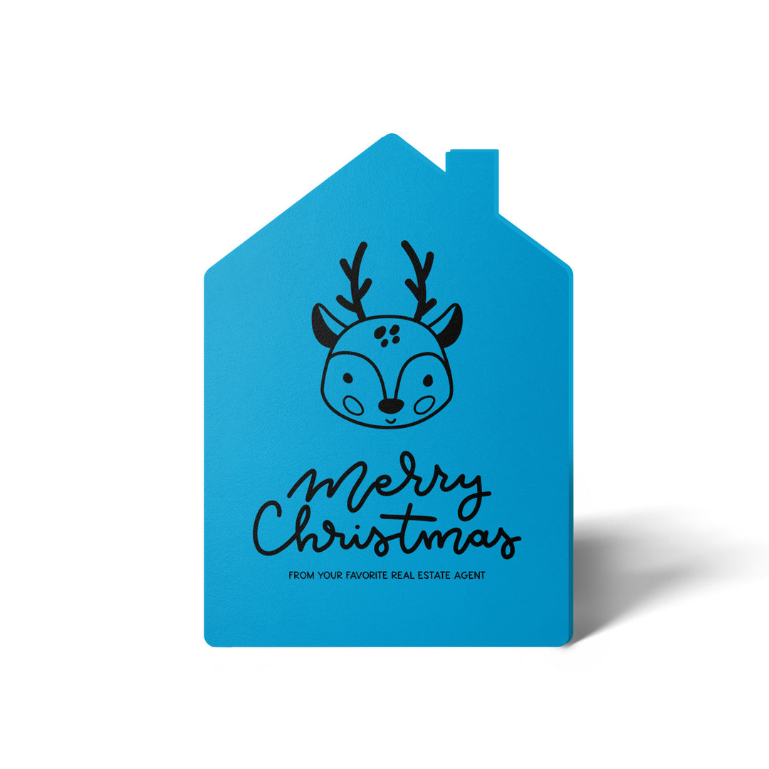 Set of Reindeer "Merry Christmas from Your Favorite Real Estate Agent" | Holiday Greeting Cards | Envelopes Included | 26-GC002 Greeting Card Market Dwellings ARCTIC