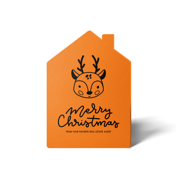 Set of Reindeer "Merry Christmas from Your Favorite Real Estate Agent" | Holiday Greeting Cards | Envelopes Included | 26-GC002 Greeting Card Market Dwellings CARROT