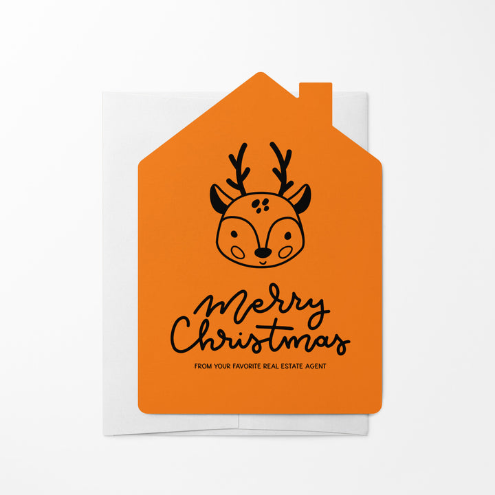 Set of Reindeer "Merry Christmas from Your Favorite Real Estate Agent" | Holiday Greeting Cards | Envelopes Included | 26-GC002 Greeting Card Market Dwellings