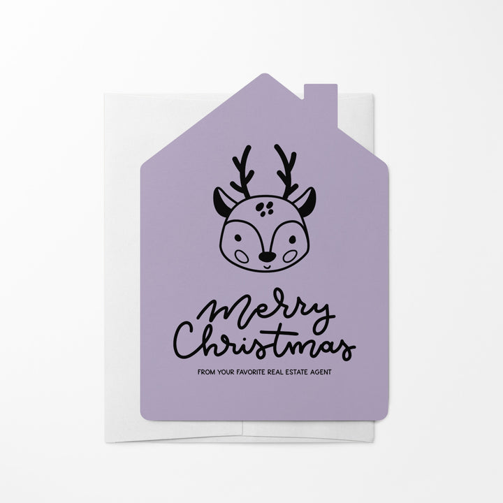 Set of Reindeer "Merry Christmas from Your Favorite Real Estate Agent" |  Holiday Greeting Cards | Envelopes Included | 26-GC002