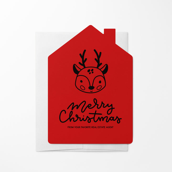 Set of Reindeer "Merry Christmas from Your Favorite Real Estate Agent" |  Holiday Greeting Cards | Envelopes Included | 26-GC002