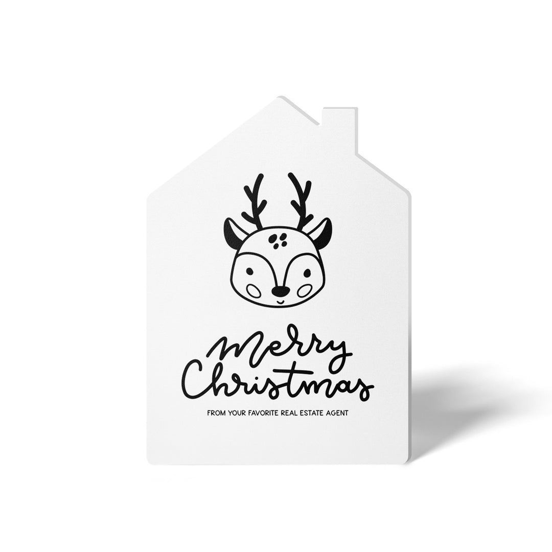 Set of Reindeer "Merry Christmas from Your Favorite Real Estate Agent" |  Holiday Greeting Cards | Envelopes Included | 26-GC002