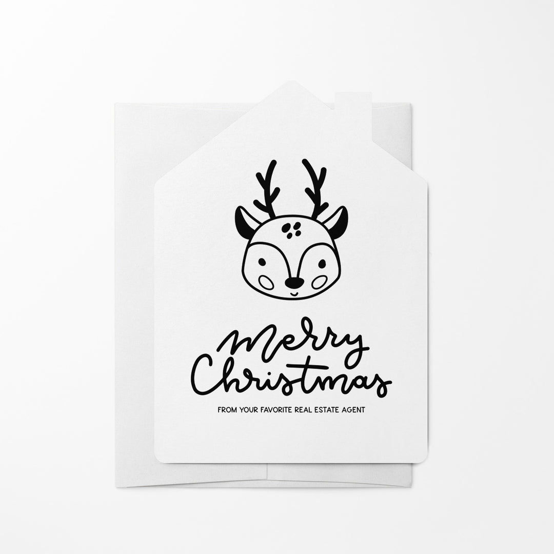 Set of Reindeer "Merry Christmas from Your Favorite Real Estate Agent" |  Holiday Greeting Cards | Envelopes Included | 26-GC002