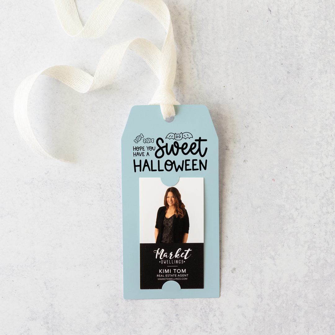 Vertical | Hope You Have a Sweet Halloween | Halloween Pop By Gift Tags | 26-GT005 Gift Tag Market Dwellings LIGHT BLUE  